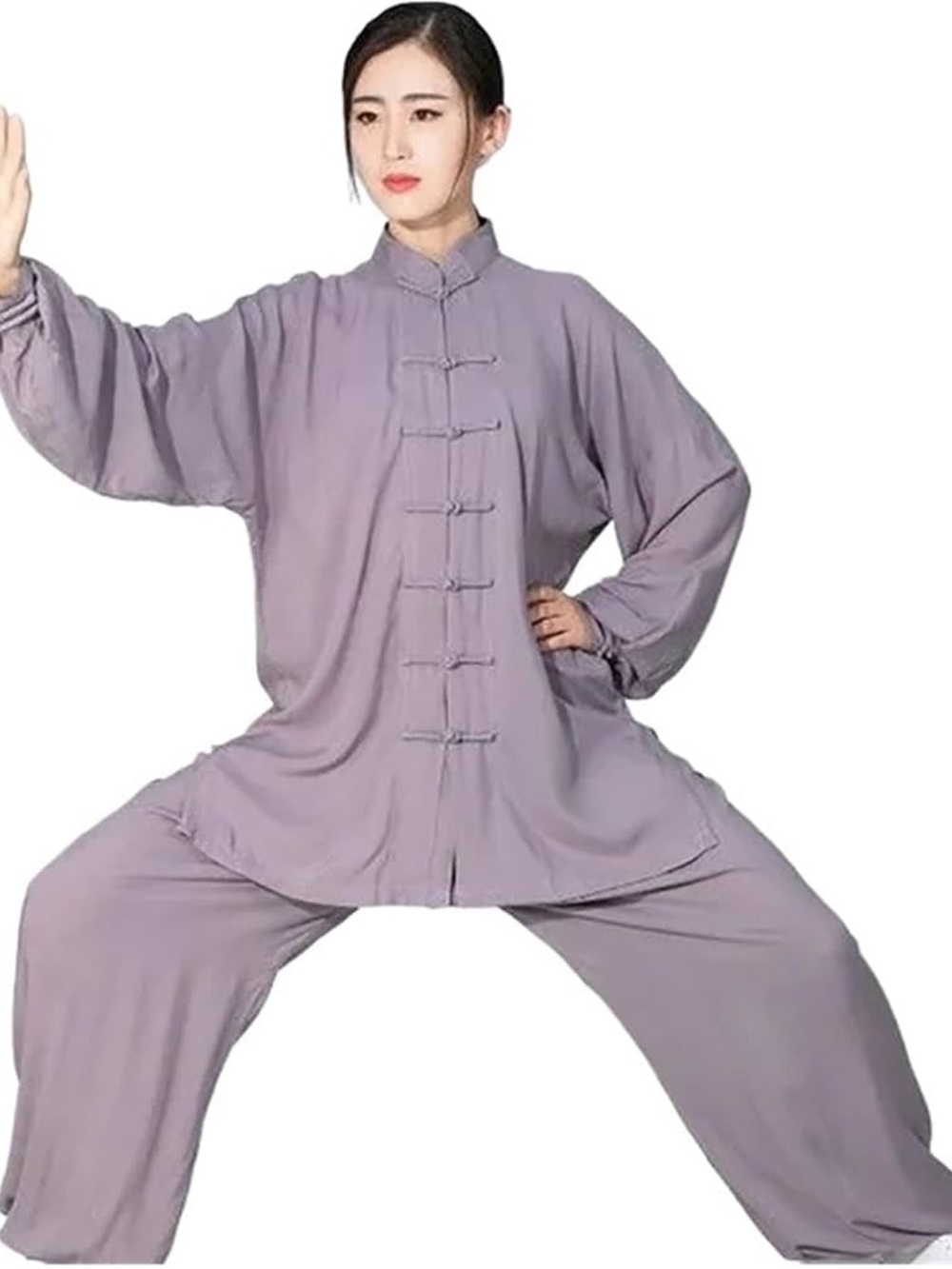 Women’s Grey Tai Chi Pants & Tunic Set 4XL